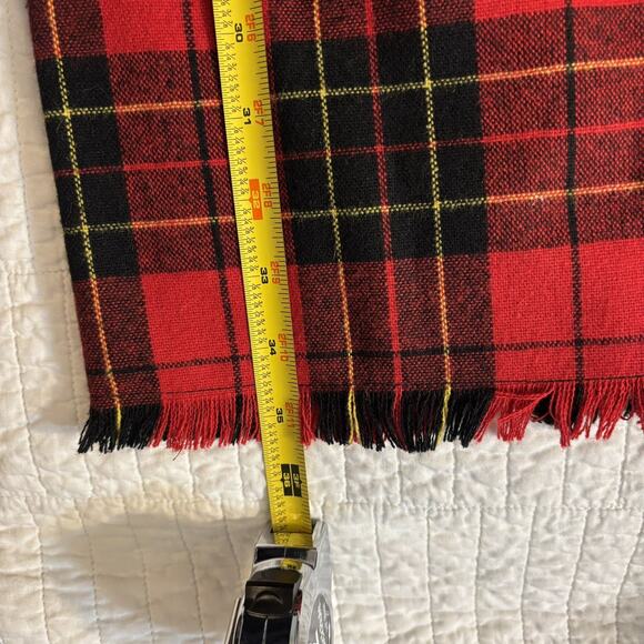 1990s Moda International Wool Blend Red Plaid Dress 2 lined - Picture 5 of 6